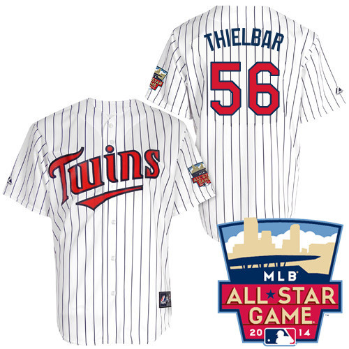 Caleb Thielbar #56 Youth Baseball Jersey-Minnesota Twins Authentic 2014 ALL Star Home White Cool Base MLB Jersey
